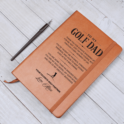 Personalized  Leather Journal for Golf Dad