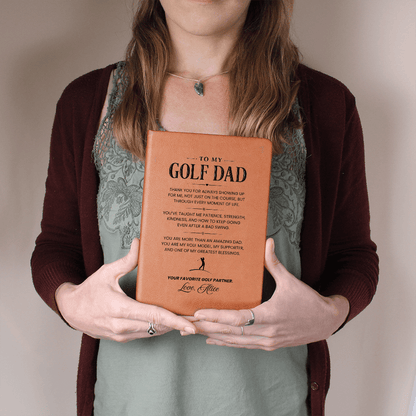 Personalized  Leather Journal for Golf Dad