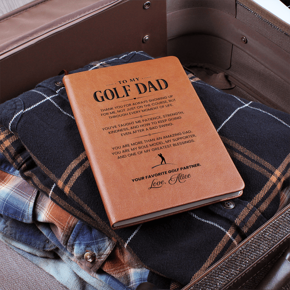 Personalized  Leather Journal for Golf Dad