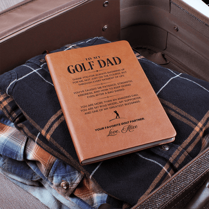 Personalized  Leather Journal for Golf Dad