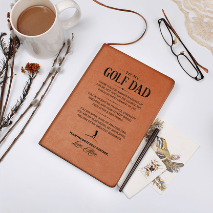 Personalized  Leather Journal for Golf Dad