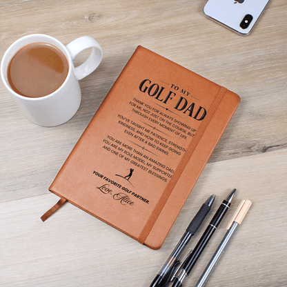 Personalized  Leather Journal for Golf Dad