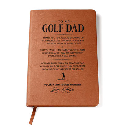 Personalized  Leather Journal for Golf Dad