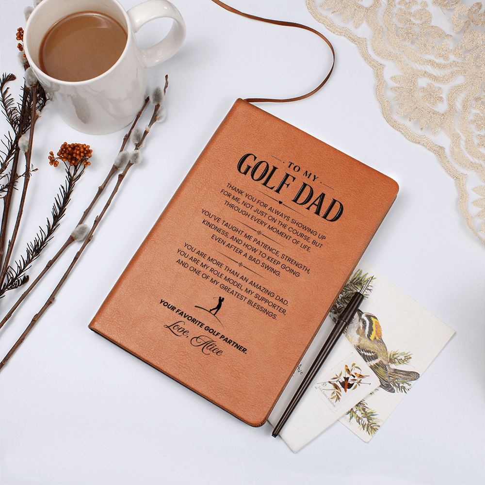 Personalized  Leather Journal for Golf Dad