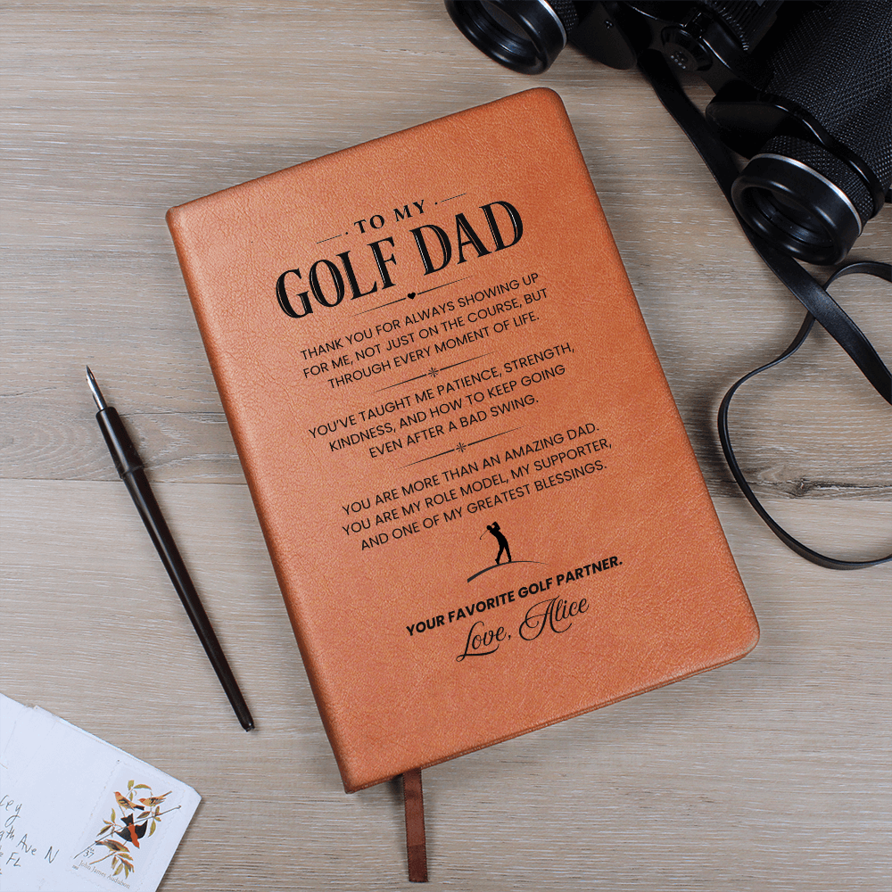 Personalized  Leather Journal for Golf Dad