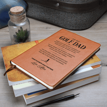Personalized  Leather Journal for Golf Dad