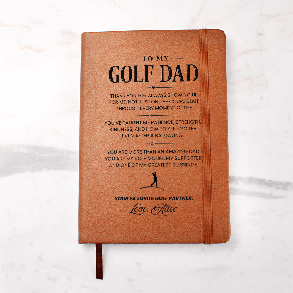 Personalized  Leather Journal for Golf Dad