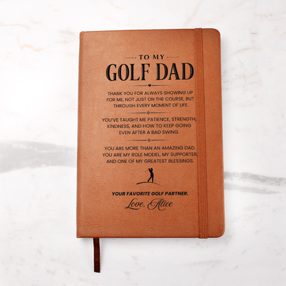 Personalized  Leather Journal for Golf Dad