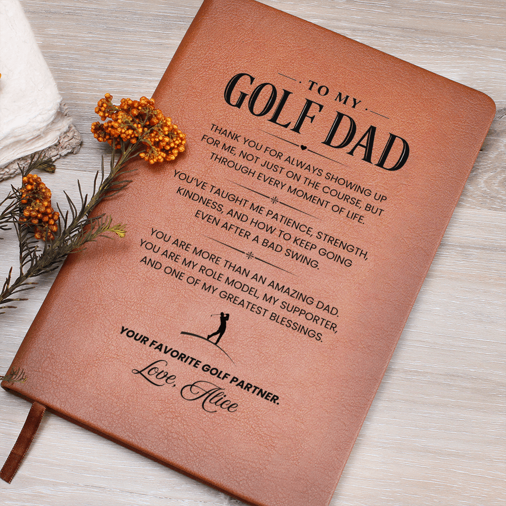 Personalized  Leather Journal for Golf Dad