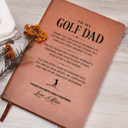 Personalized  Leather Journal for Golf Dad