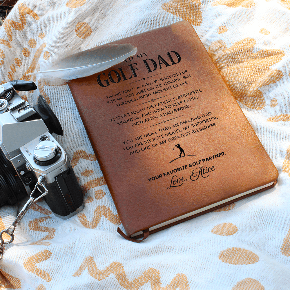 Personalized  Leather Journal for Golf Dad