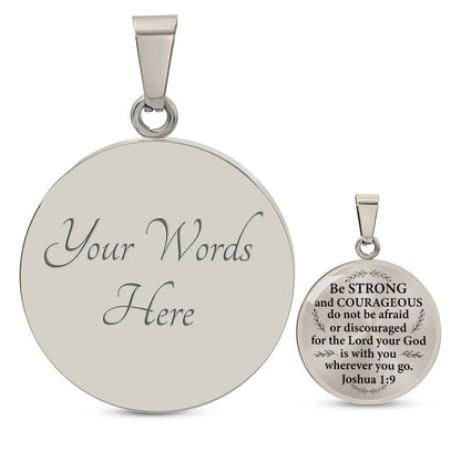 Engraved Be Strong Motivational Bible Graphic Necklace Gift For Her