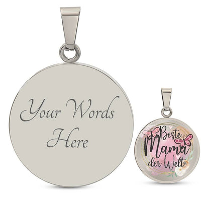 Best Mama Der Welt Engraved Graphic  Necklace Gift