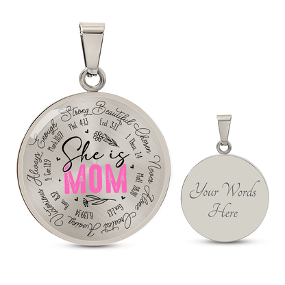Personalized Bible verse Mom Graphic Necklace Gift