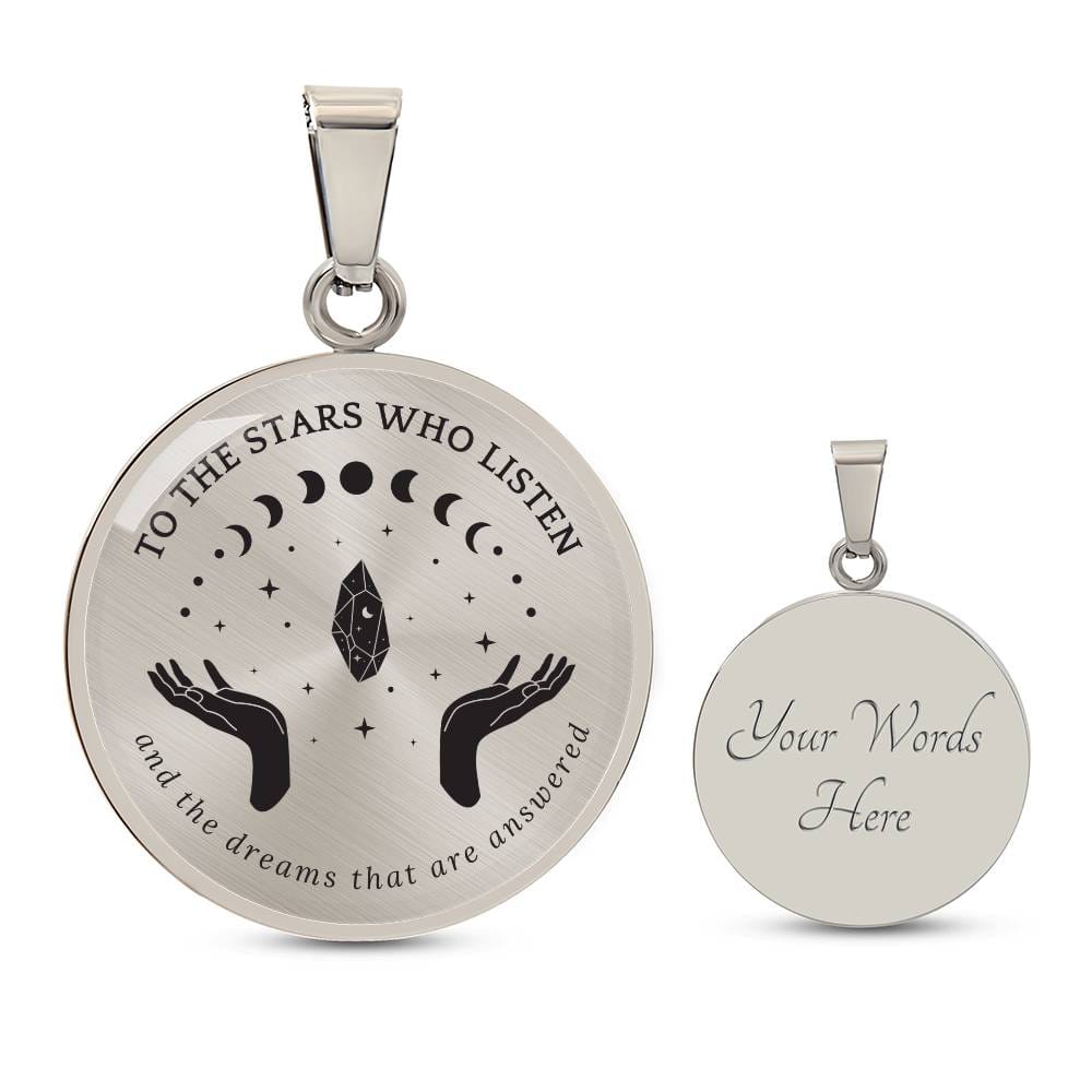 To the Stars Who Listen Acotar Graphic Circle Necklace Gift