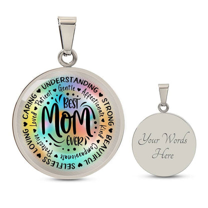 Best Mom Ever Engraved Graphic Necklace