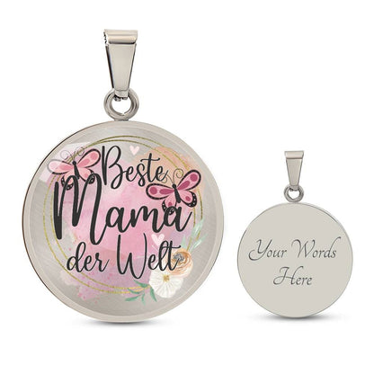 Best Mama Der Welt Engraved Graphic  Necklace Gift