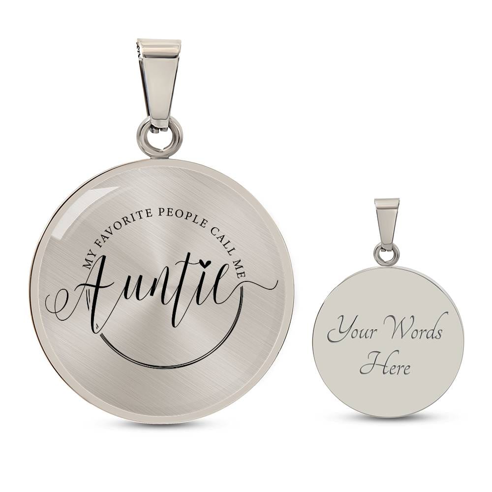 Auntie Engraved Graphic Necklace Gift