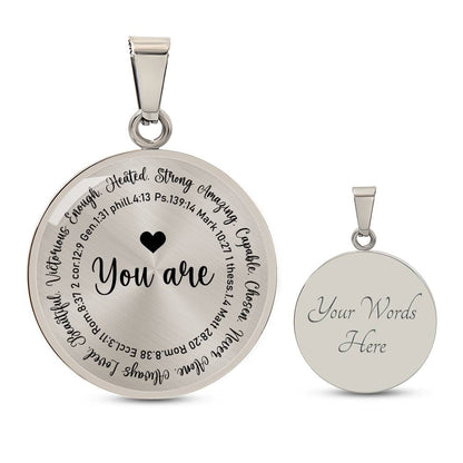 You Are Enough Engraved Graphic Necklace Gift