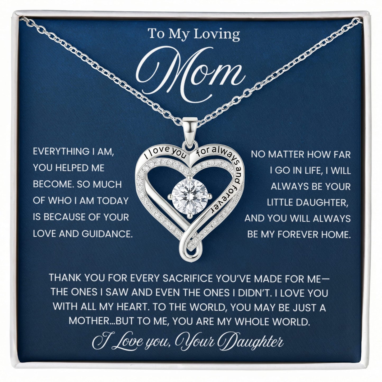Heart Necklace For Mom From Daughter