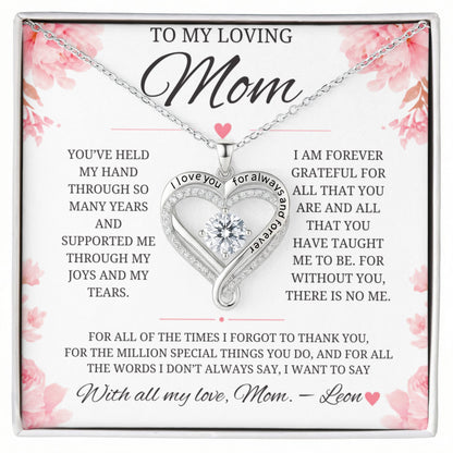 Heart Necklace for Mom