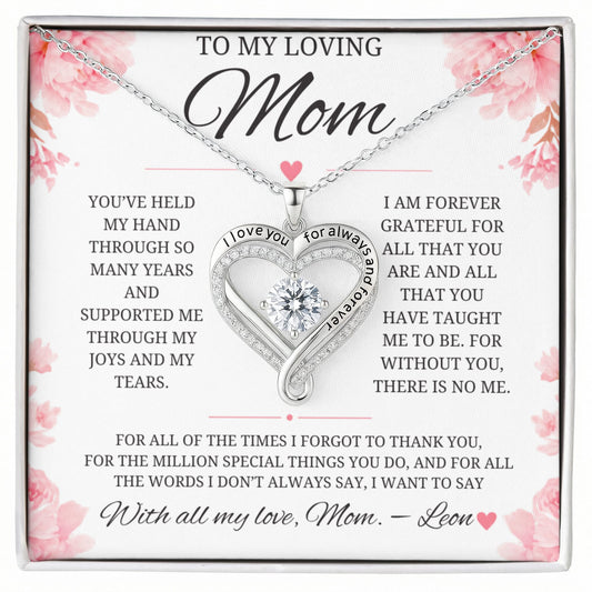Heart Necklace for Mom