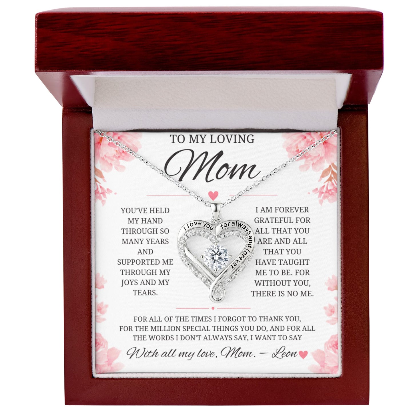 Heart Necklace for Mom