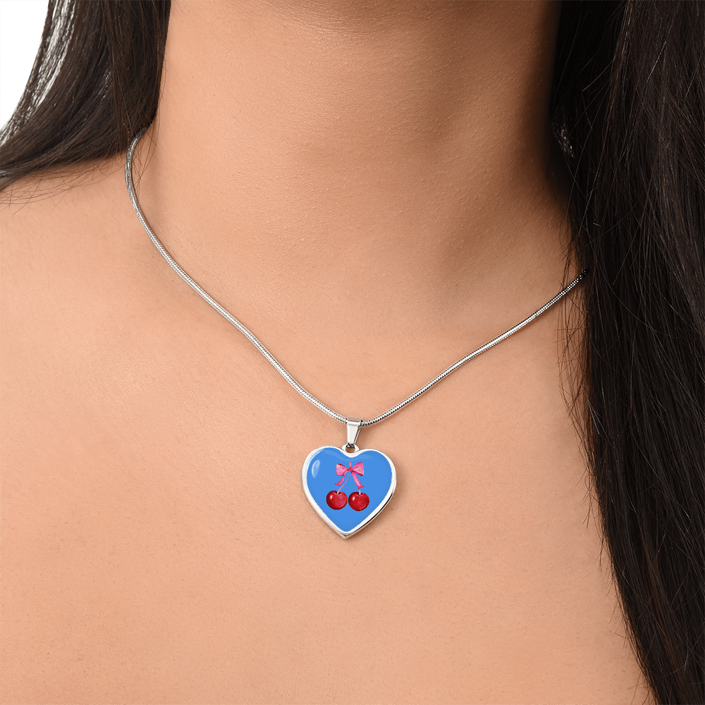 Engraved Cherry Graphic Necklace