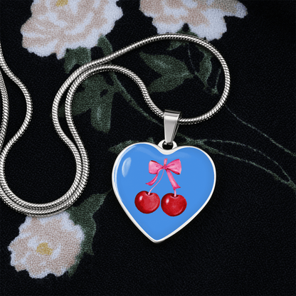 Engraved Cherry Graphic Necklace