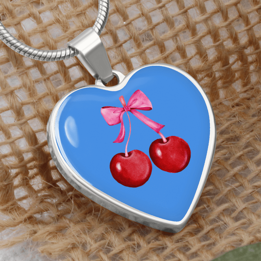 Engraved Cherry Graphic Necklace