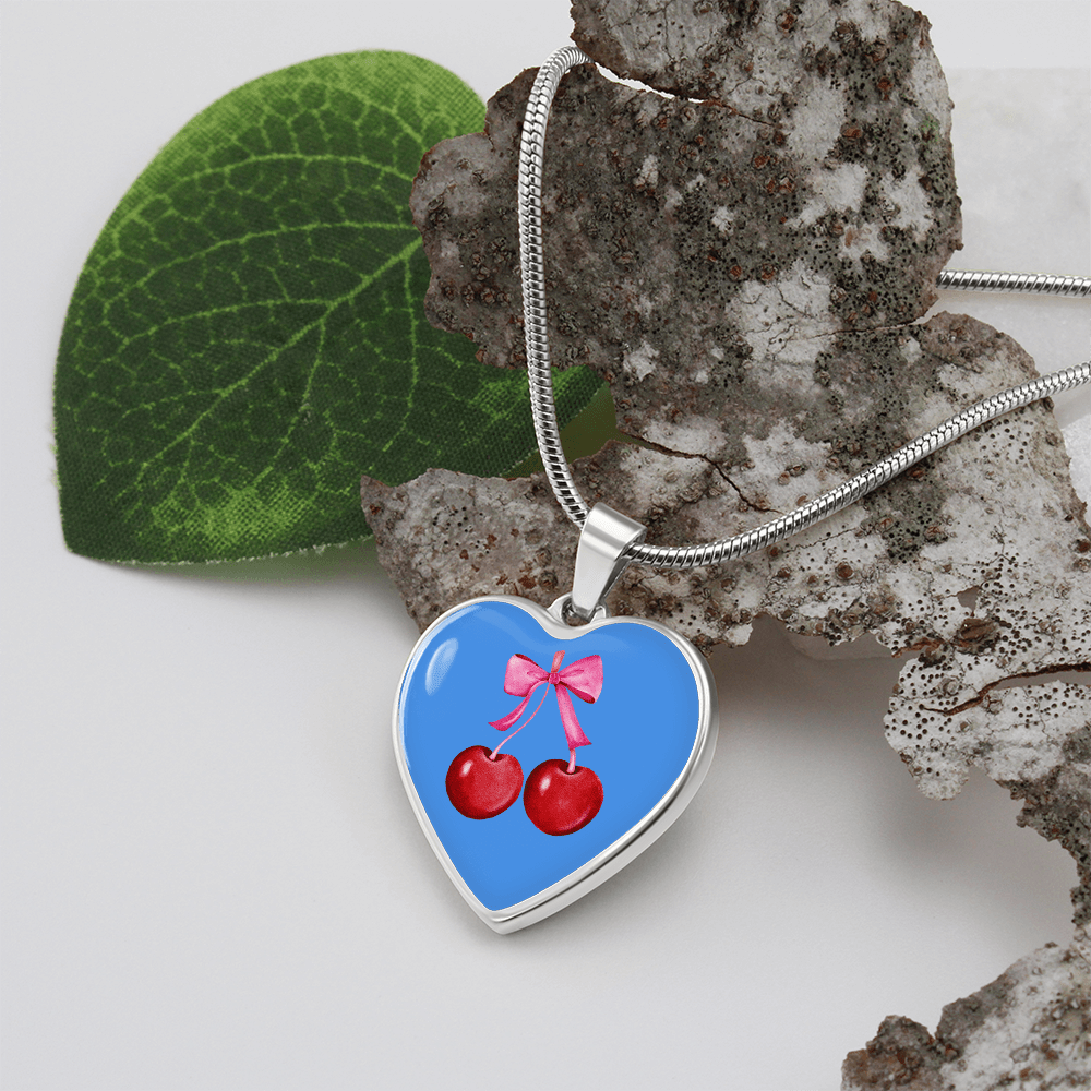 Engraved Cherry Graphic Necklace