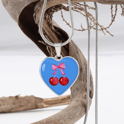 Engraved Cherry Graphic Necklace