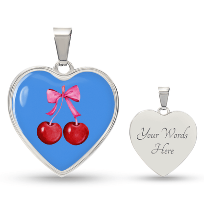 Engraved Cherry Graphic Necklace