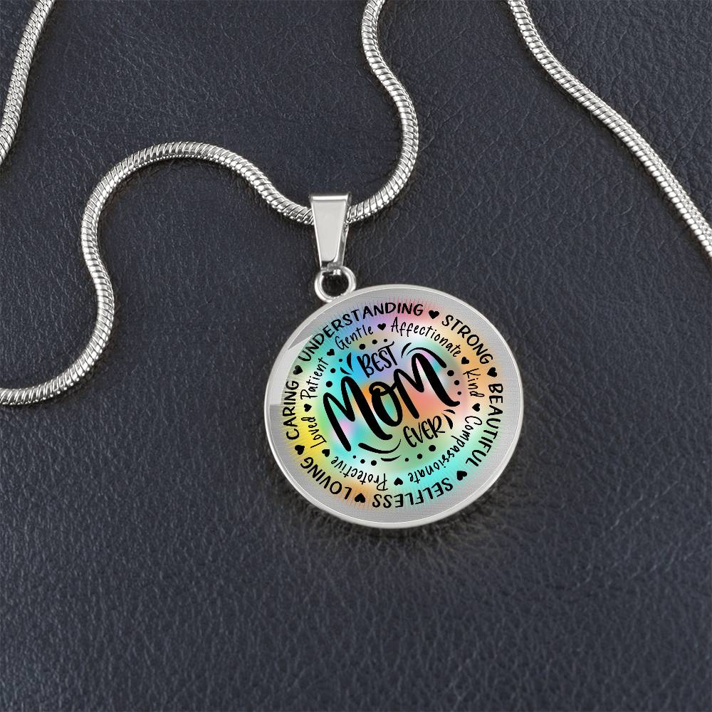 Best Mom Ever Engraved Graphic Necklace