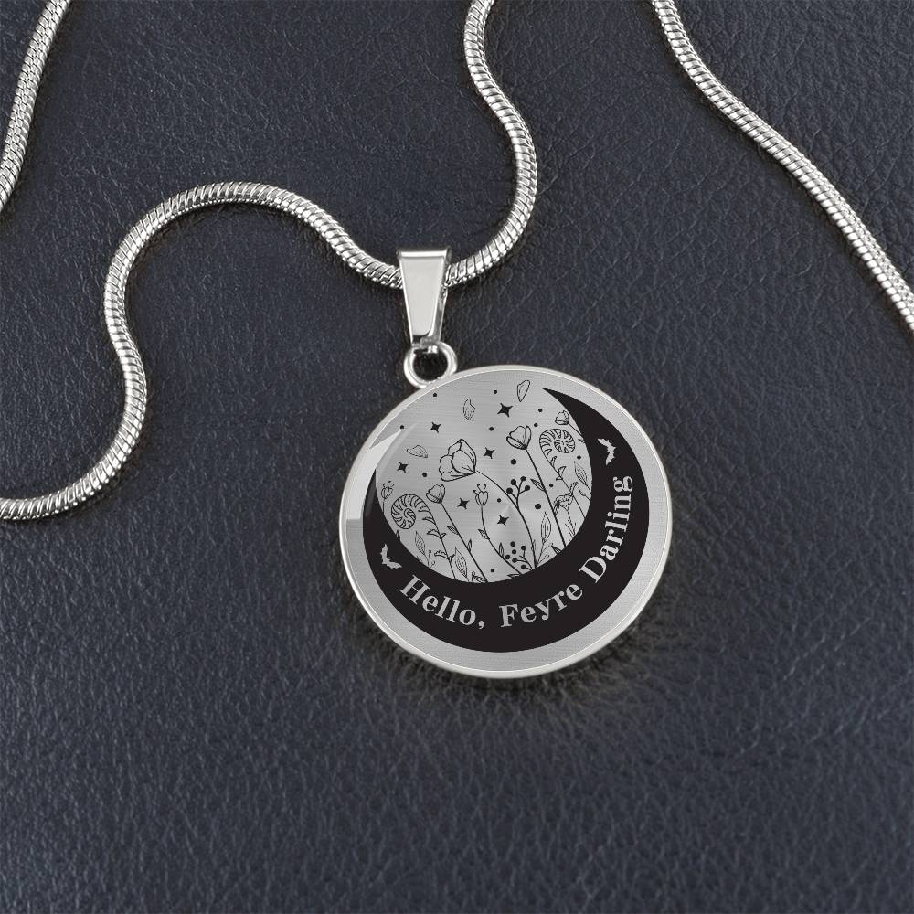 Hello Feyre Darling Acotar Graphic Circle Necklace Gift