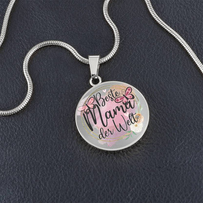 Best Mama Der Welt Engraved Graphic  Necklace Gift