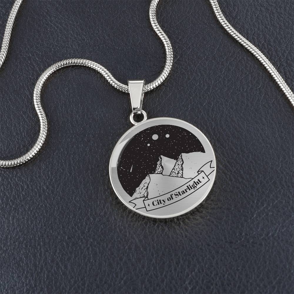 City of Starlight Graphic Circle Necklace Gift