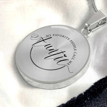 Auntie Engraved Graphic Necklace Gift