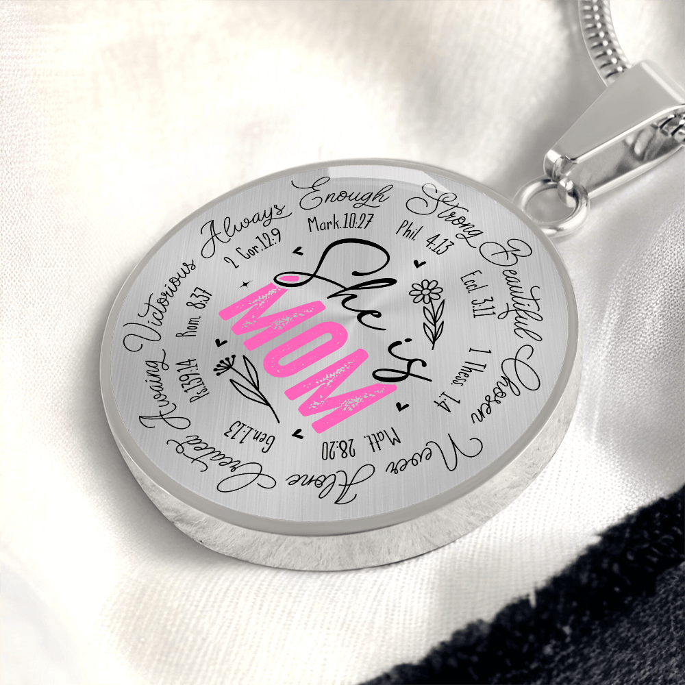 Personalized Bible verse Mom Graphic Necklace Gift