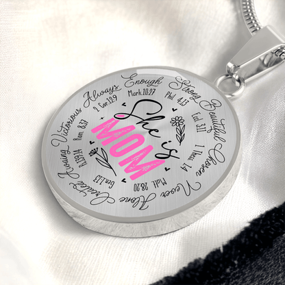 Personalized Bible verse Mom Graphic Necklace Gift