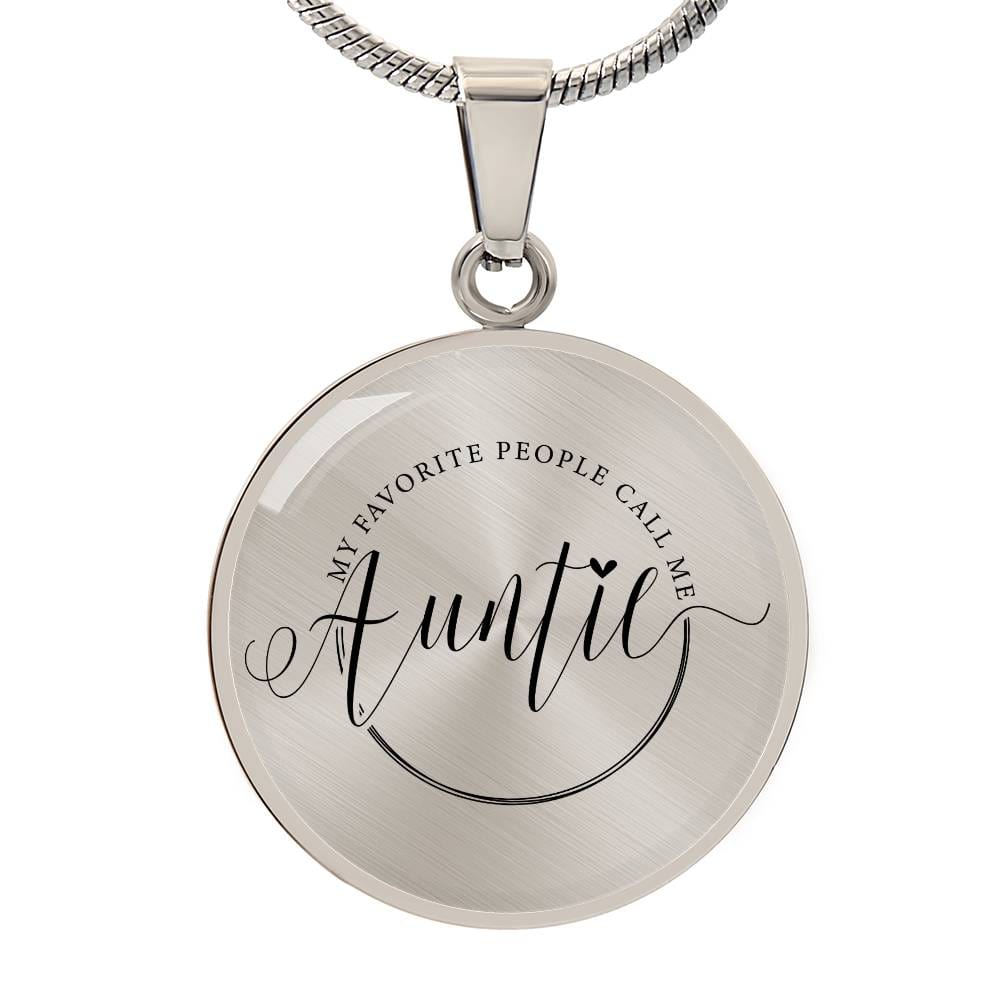 Auntie Engraved Graphic Necklace Gift