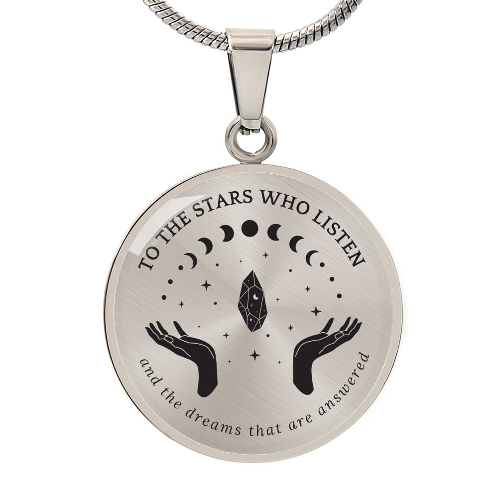 To the Stars Who Listen Acotar Graphic Circle Necklace Gift