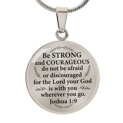 Engraved Be Strong Motivational Bible Graphic Necklace Gift For Her