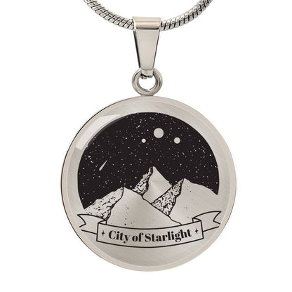 City of Starlight Graphic Circle Necklace Gift