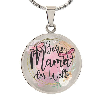 Best Mama Der Welt Engraved Graphic  Necklace Gift