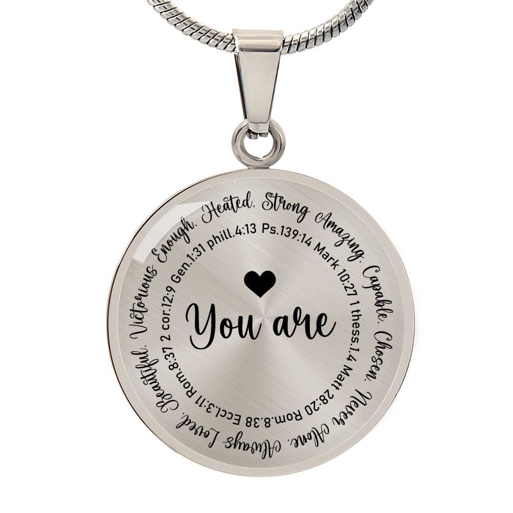 You Are Enough Engraved Graphic Necklace Gift