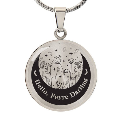 Hello Feyre Darling Acotar Graphic Circle Necklace Gift