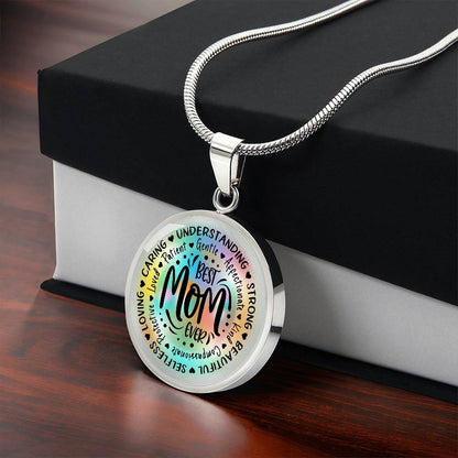 Best Mom Ever Engraved Graphic Necklace