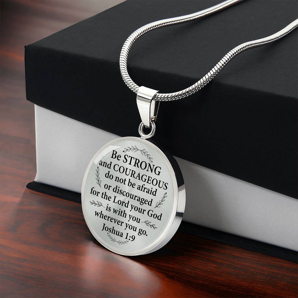 Engraved Be Strong Motivational Bible Graphic Necklace Gift For Her