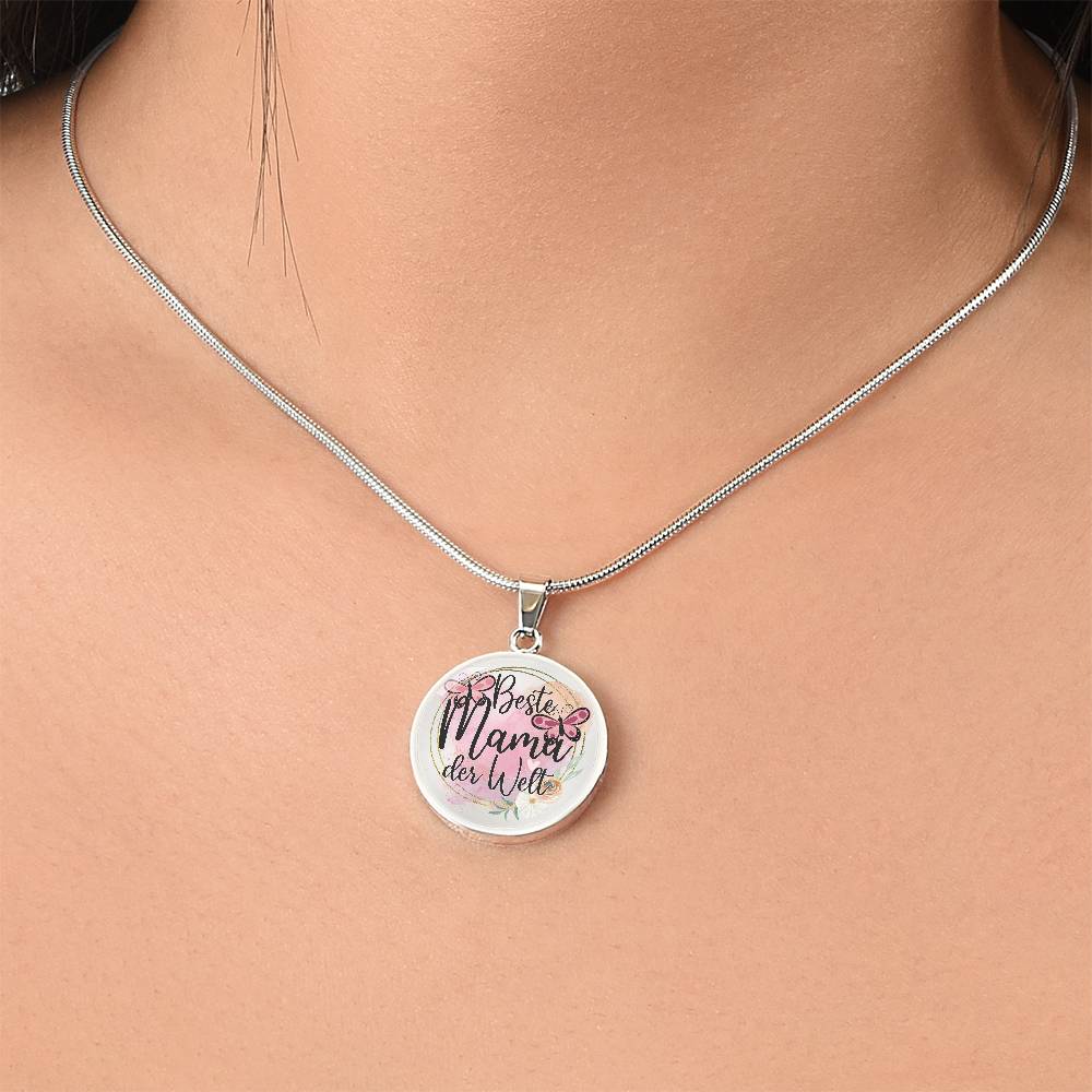 Best Mama Der Welt Engraved Graphic  Necklace Gift